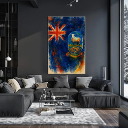 Union Jack And Sheep In Watercolor Poster