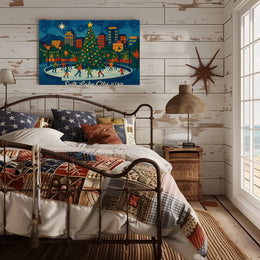 Holiday Skating Salt Lake City Festive Impressionism Poster