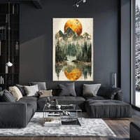 Serene Mountain Reflection Art Print Poster for Home Decor PosterGoat