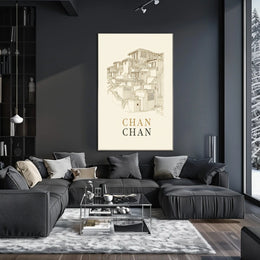 Chan Chan Architectural Illustration Poster