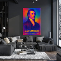 James Monroe 5th President of the United States Neon Gradient Overlay Poster