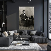 Abraham Lincoln Seated Light Background Poster Print PosterGoat