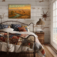 Bakersfield Oil Fields Vintage Poster Art