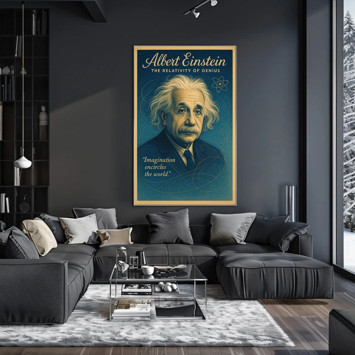 Albert Einstein Inspirational Genius Vintage Art Poster