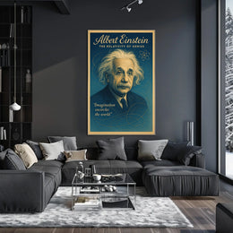 Albert Einstein Inspirational Genius Vintage Art Poster