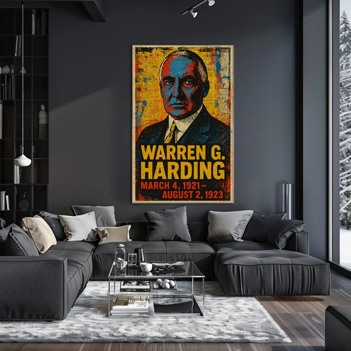 Warren G. Harding 29th President of the United States Street Art Mashup Poster