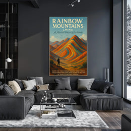 Rainbow Mountains Of China Poster