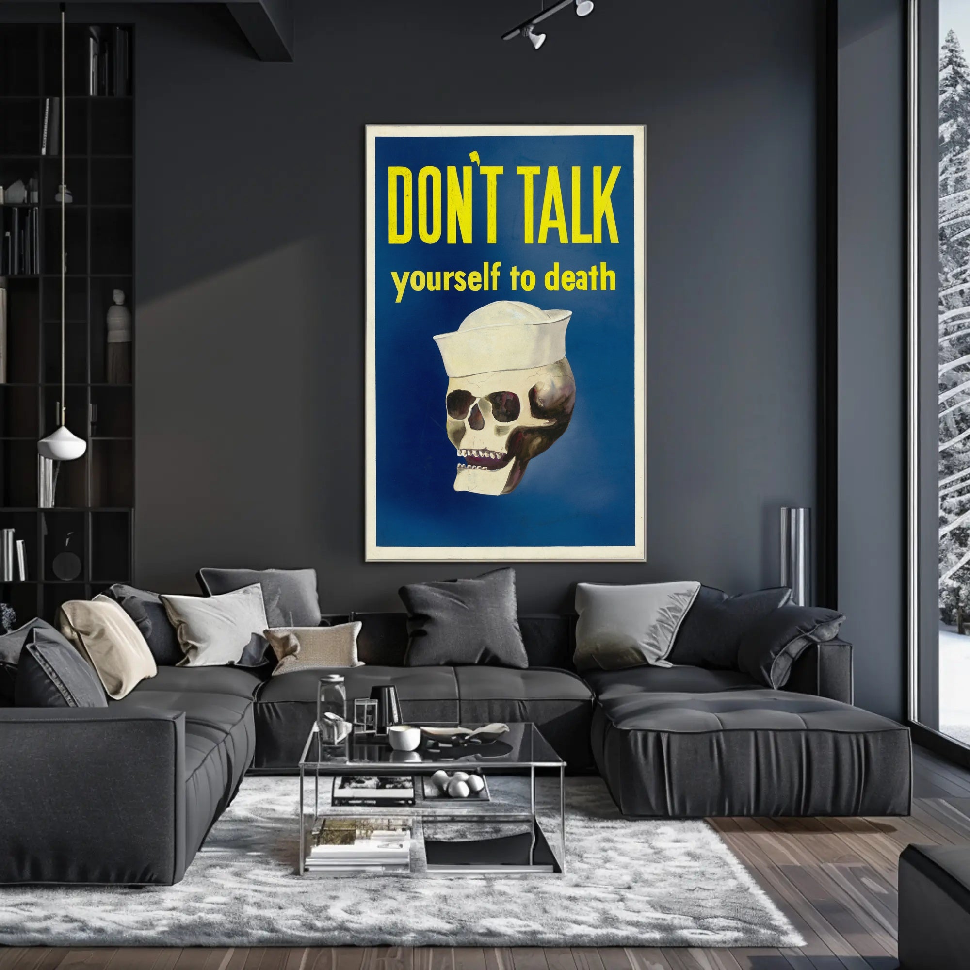 Skull in Sailor's Hat: Bold Political or Propaganda Poster