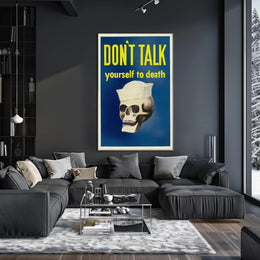 Skull in Sailor's Hat: Bold Political or Propaganda Poster