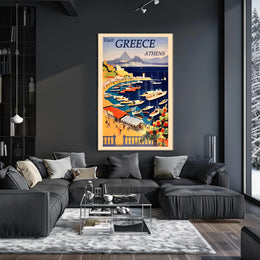 Visit Greece: Discover Athens Majestic Harbor Travel Poster