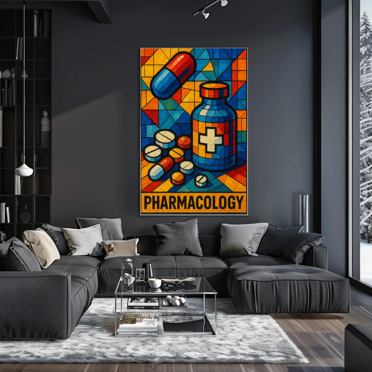 Pharmacology Mosaic Art Poster
