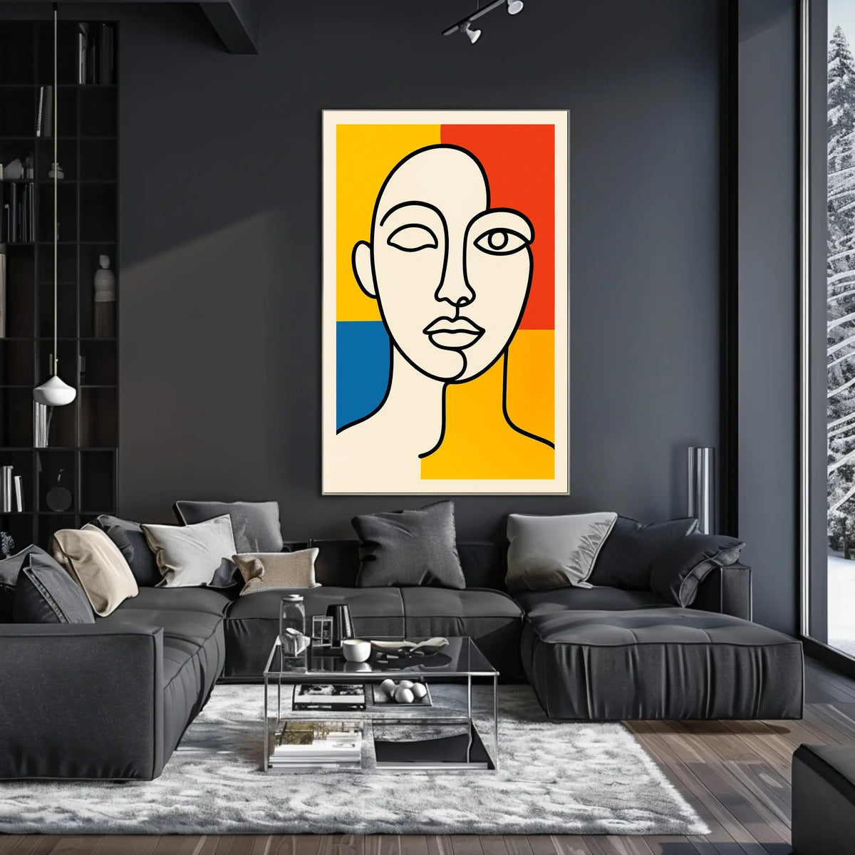 Abstract Portrait in Primary Colors Poster