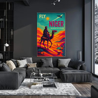 Fly Niger Wander in Color Travel Poster PosterGoat