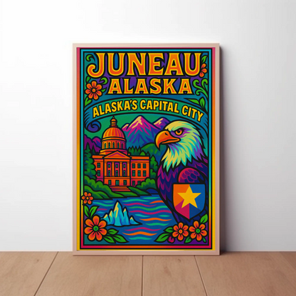 Juneau Alaska Capital City Travel Poster