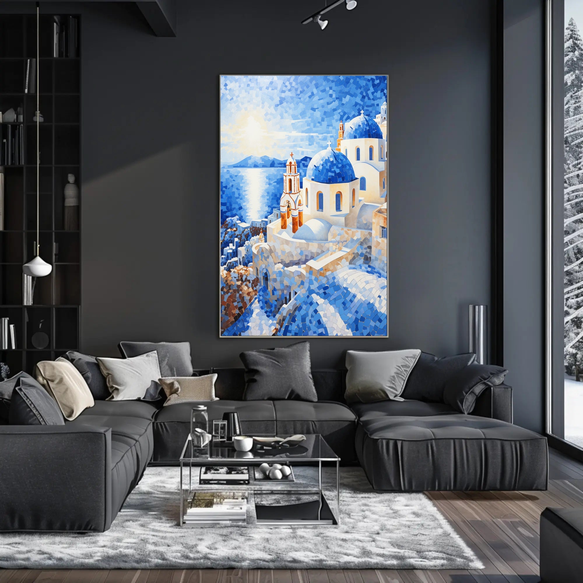 Santorini Mosaic Poster