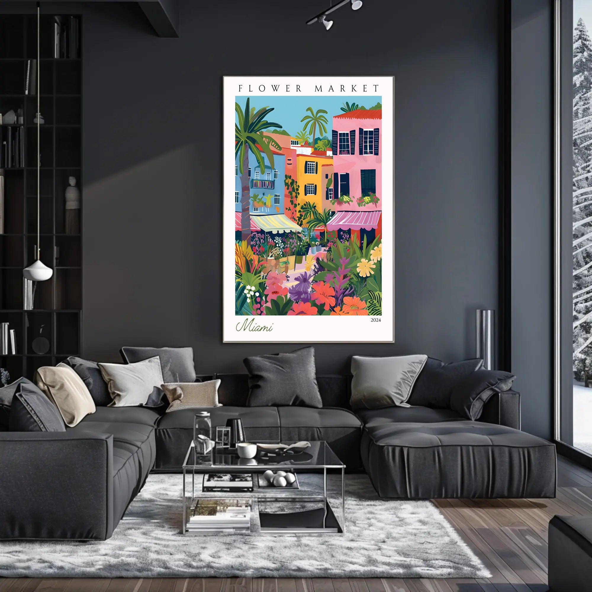 Vibrant Flower Market Poster PosterGoat