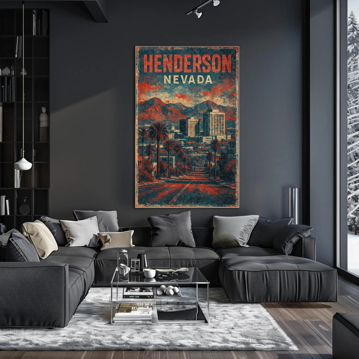 Henderson Cityscape Nostalgia Retro Travel Poster