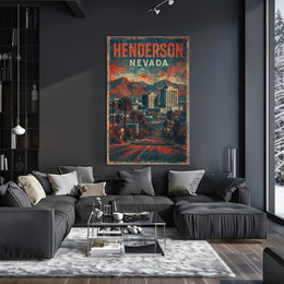 Henderson Cityscape Nostalgia Retro Travel Poster