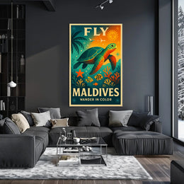 Fly to the Maldives Poster
