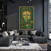 Brazilian Enchantment Vintage Art Travel Poster