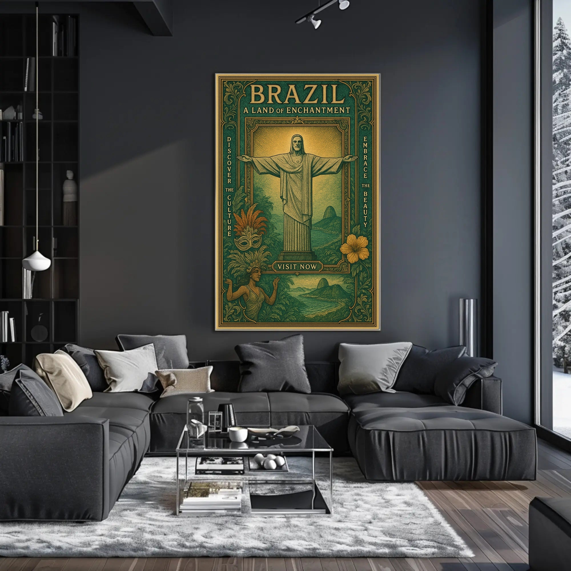 Brazilian Enchantment Vintage Art Travel Poster