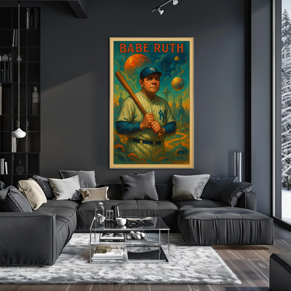 Babe Ruth Iconic Baseball Legend Poster