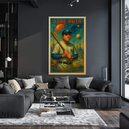 Babe Ruth Iconic Baseball Legend Poster