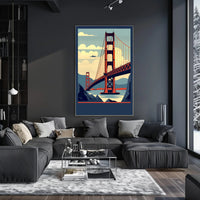 Iconic Bridge Illustration Poster
