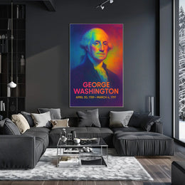 George Washington 1st President of the United States Neon Gradient Overlay Poster