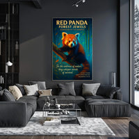 Red Panda Forest Jewels Poster