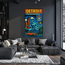 Detroit State of Michigan Poster PosterGoat