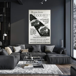 Quality Beef Vintage Educational Poster PosterGoat