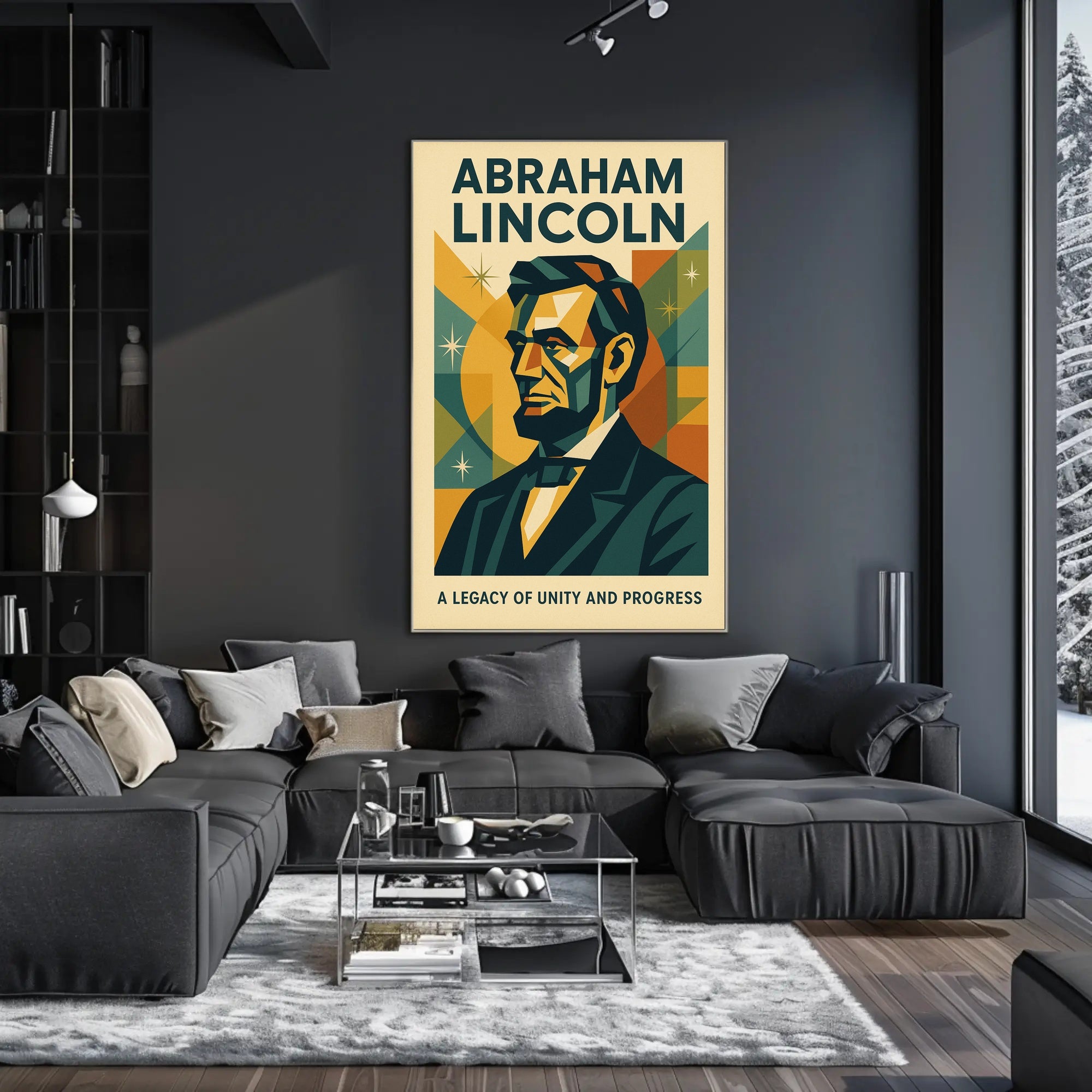 Abraham Lincoln A Legacy of Unity and Progress Poster PosterGoat