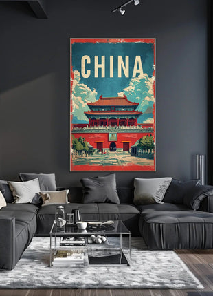 China Vintage Architectural Landmark Poster - Cultural or Heritage Poster