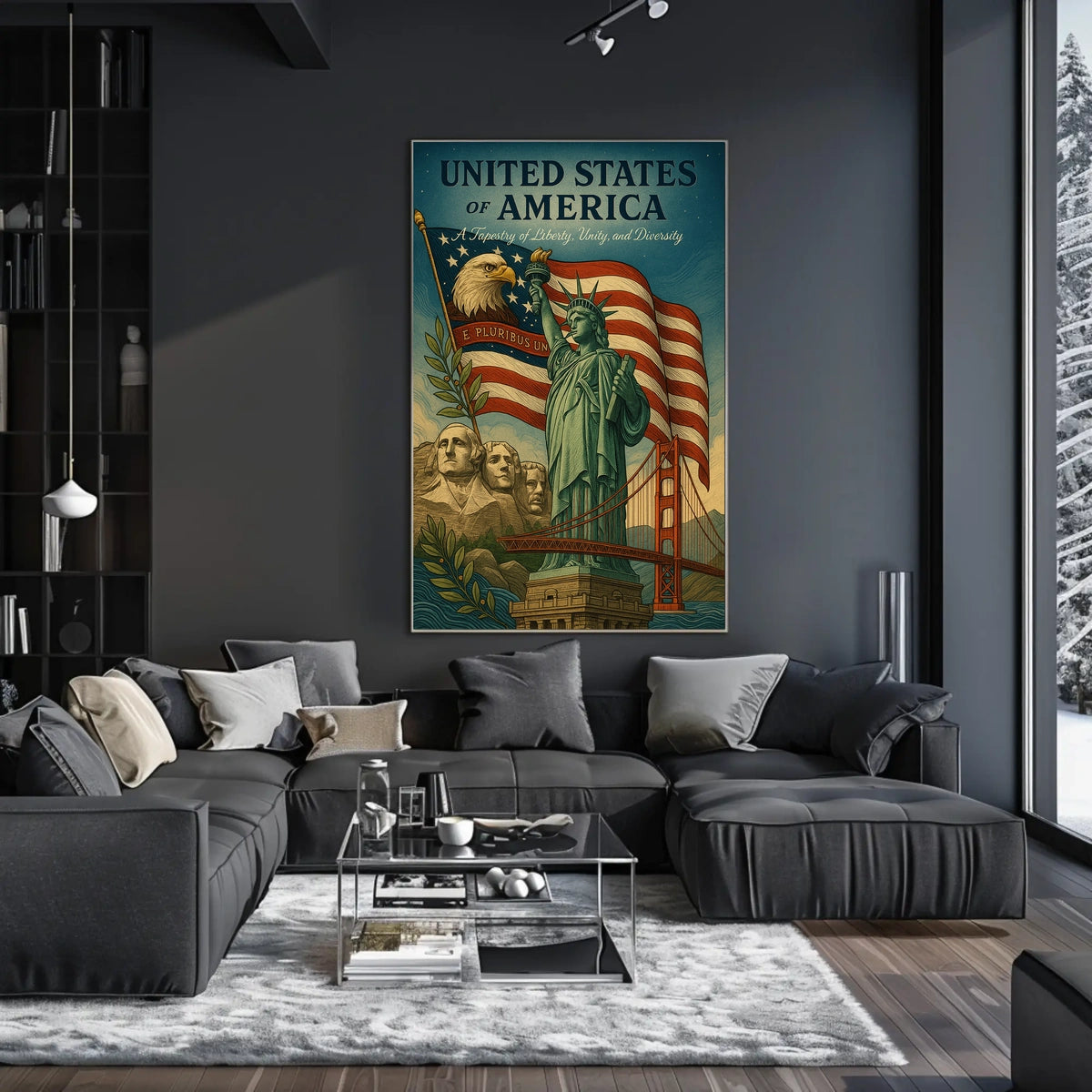 United States of America A Tapestry of Liberty, Unity, and Diversity Poster