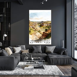 Theodore Roosevelt Watercolor Wall Art Poster