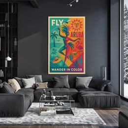 Fly to Aruba Wander in Color Poster