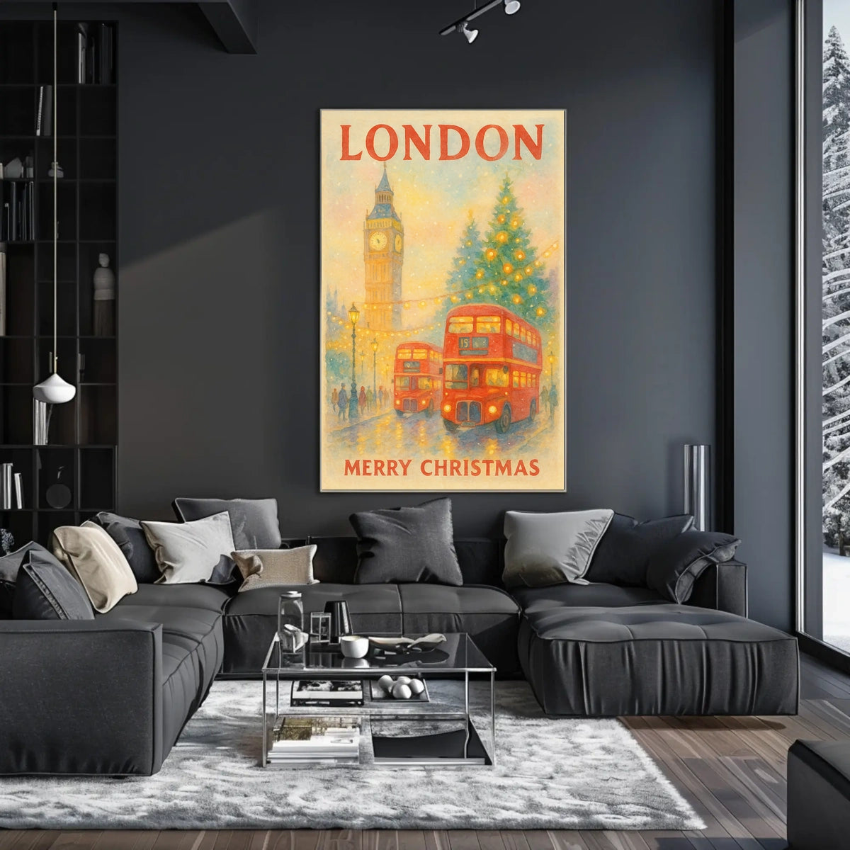 London Christmas Scene Poster