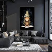 Cute Bear Winter Wonderland Watercolor Art Print