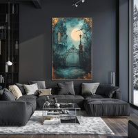 Moonlit Gothic Gate Poster