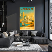 Abu Dhabi Fusion Vintage Travel Art Travel Poster