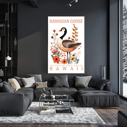 The poster features an illustrated depiction of the Hawaiian Goose, also known as Poster