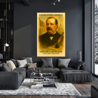 Grover Cleveland 22nd President of the United States Vintage Watercolor Poster