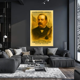 Grover Cleveland 22nd President of the United States Vintage Watercolor Poster