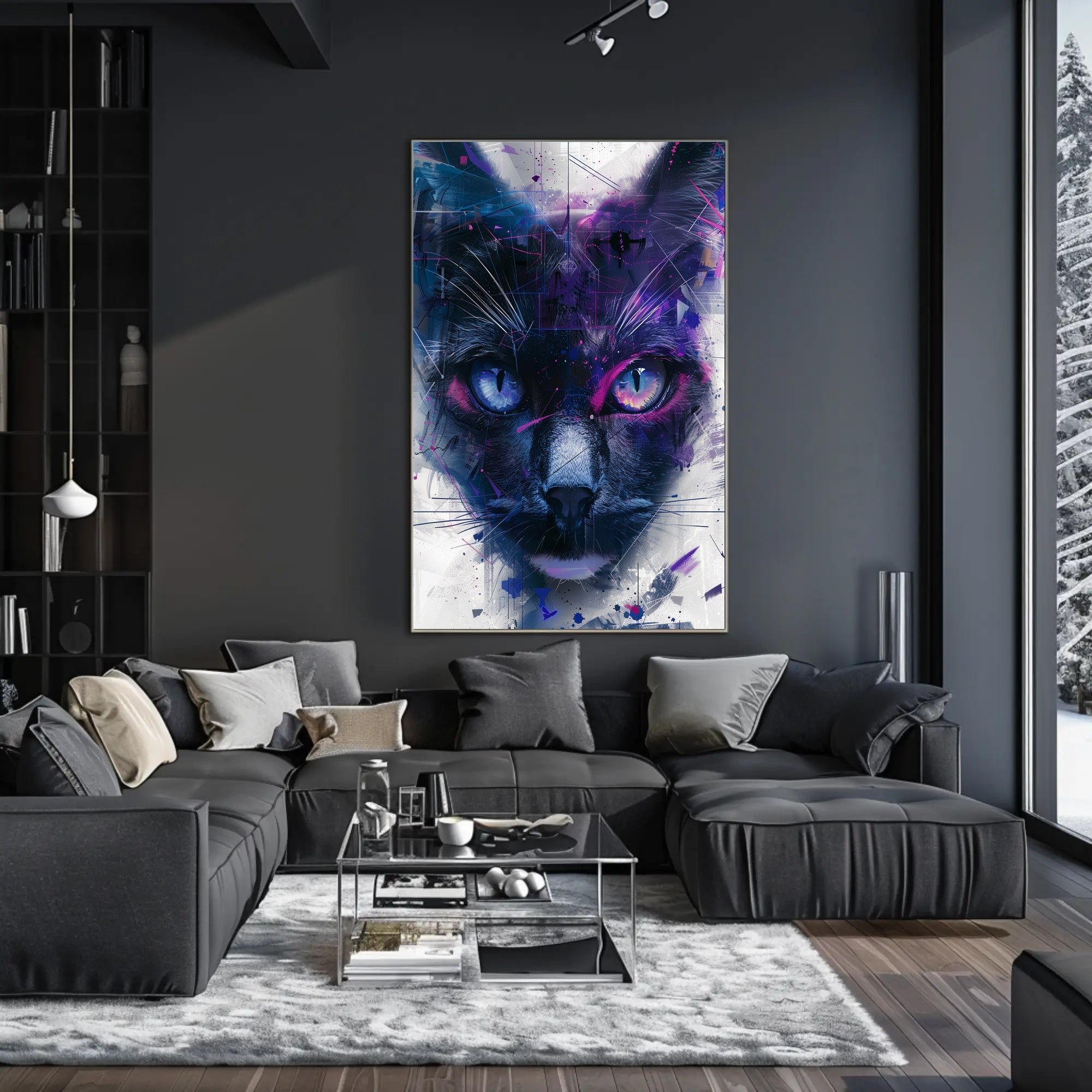 Cosmic Feline Art Print Poster for Home Decor and Wall Art PosterGoat