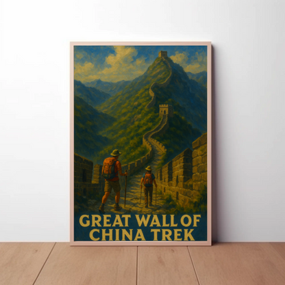 Great Wall of China Trek Hiking Historic Adventure Poster