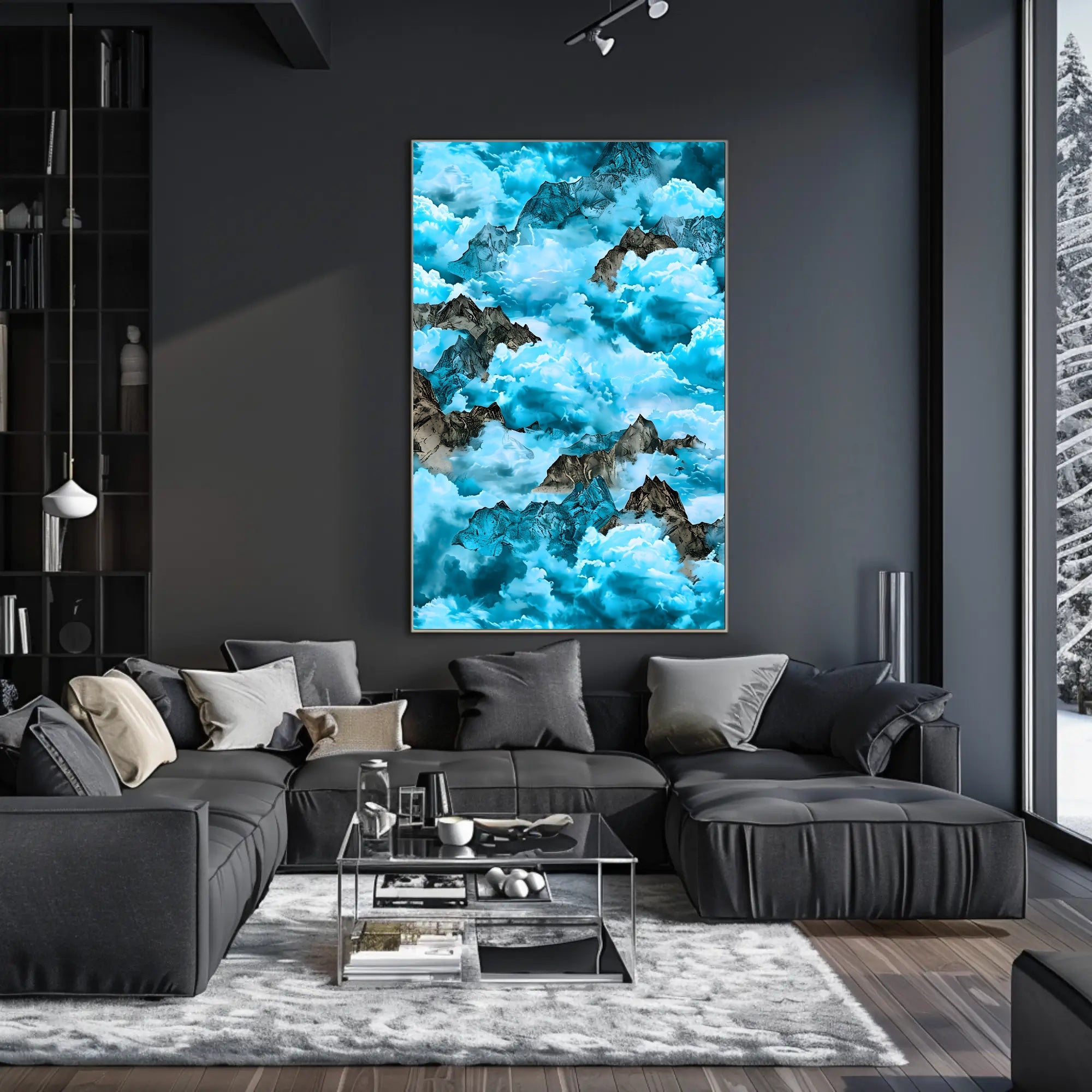 Majestic Mountain Clouds William Morris Art Poster