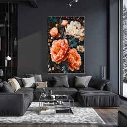 Blossoming Garden Peonies Artistic Poster