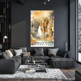 Carlsbad Caverns Watercolor Wall Art Poster