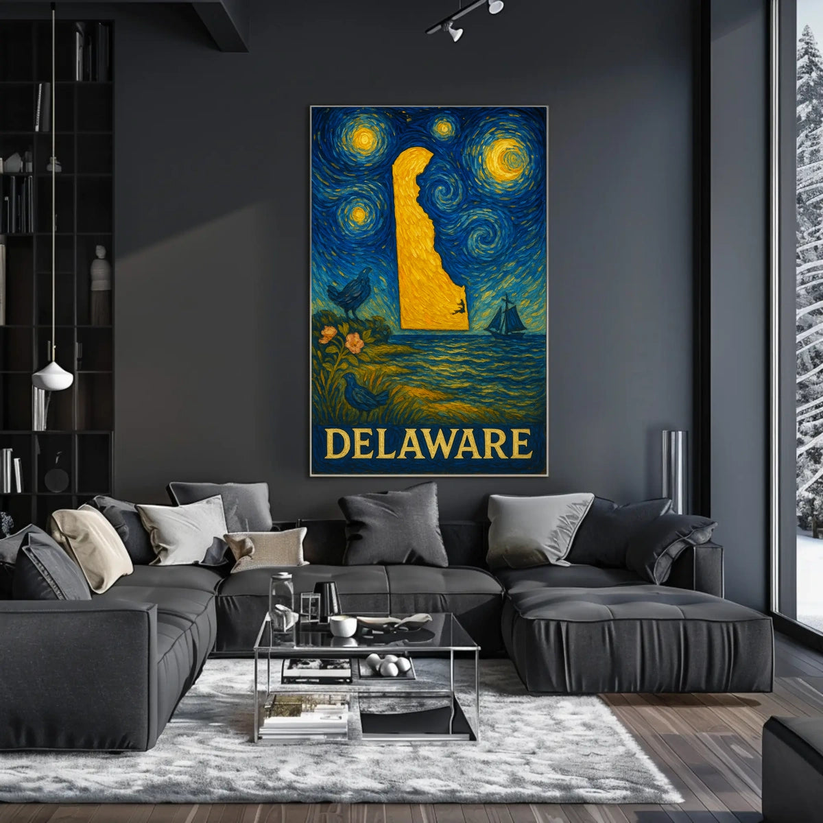 Delaware's Artistic Nightscape Travel Poster